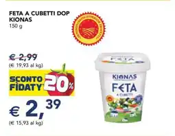 Esselunga FETA A CUBETTI DOP KIONAS offerta