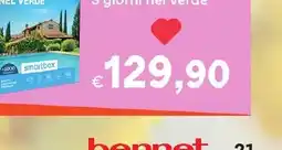 Bennet Cofanetto Smartbox 3 giorni nel verde offerta