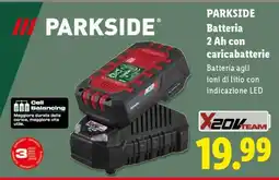 Lidl PARKSIDE Batteria 2 Ah con caricabatterie offerta