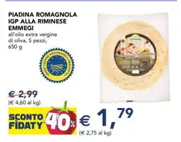 Esselunga PIADINA ROMAGNOLA IGP ALLA RIMINESE EMMEGI offerta