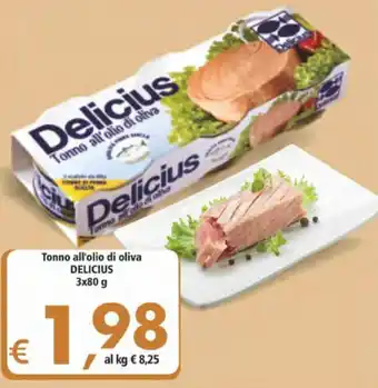 Alter Discount Delicius Tonno all'olio di oliva 3 x 80g offerta
