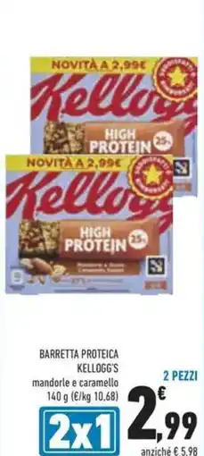 Conad Barretta proteica KELLOGG'S mandorle e caramello offerta