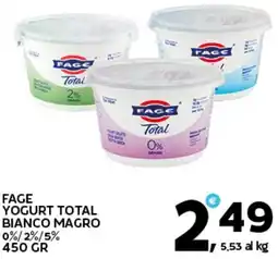 Extra Supermercati Fage yogurt total bianco magro 0%/ 2%/ 5% offerta
