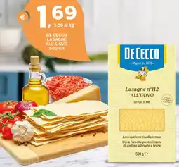 Extra Supermercati De cecco lasagne all' uovo offerta