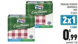 Conad Tovaglioli scozzesi grantavola FOXY 42 pezzi offerta