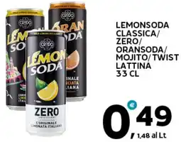 Extra Supermercati Lemonsoda classica/ zero/ oransoda/ mojito/twist lattina offerta