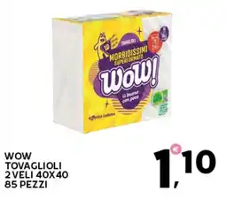 Extra Supermercati Wow tovaglioli 2 veli 40x40 offerta