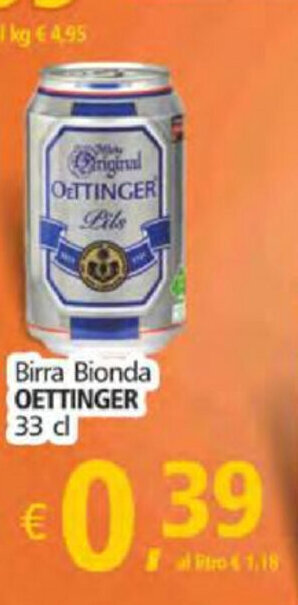Alter Discount Oettinger Birra Bionda 33 cl offerta