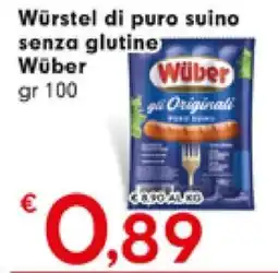 DeSpar Express Würstel di puro suino senza glutine Wüber offerta