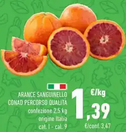 Conad Arance sanguinello conad percorso qualita confezione origine Italia cat. 1-cal. 9 offerta