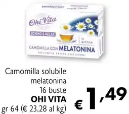 Eurospesa Camomilla solubile melatonina 16 buste OHI VITA offerta