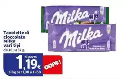 Sigma Tavolette di cioccolato Milka offerta