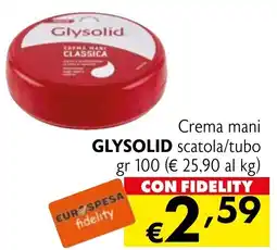 Eurospesa Crema mani GLYSOLID scatola/tubo offerta