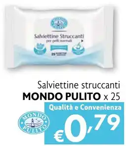 Eurospesa Salviettine struccanti MONDO PULITO × 25 offerta