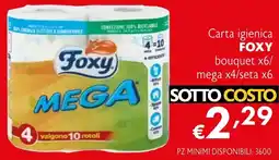 Eurospesa Carta igienica FOXY bouquet x6/ mega x4/seta x6 offerta
