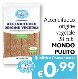 Eurospesa Accendifuoco origine vegetale 28 cubi MONDO PULITO offerta