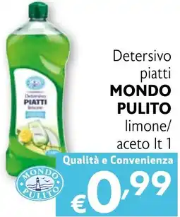 Eurospesa Detersivo piatti MONDO PULITO limone/ aceto offerta