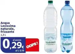 Sigma Acqua Levissima naturale, frizzante offerta