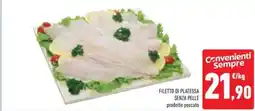 Conad Filetto di platessa senza pelle prodotto pescato offerta