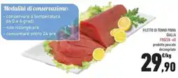 Conad Filetto di tonno pinna gialla frozen-60 prodotto pescato decongelato offerta