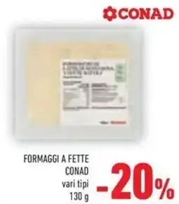 Conad Formaggi a fette conad vari tipi offerta