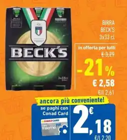 Conad Birra BECK'S offerta