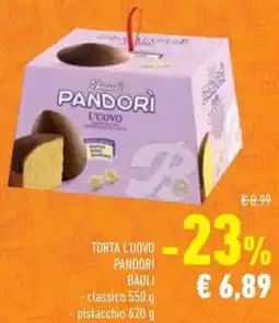 Conad Torta l'uovo pandori BAULI classico pistacchio offerta