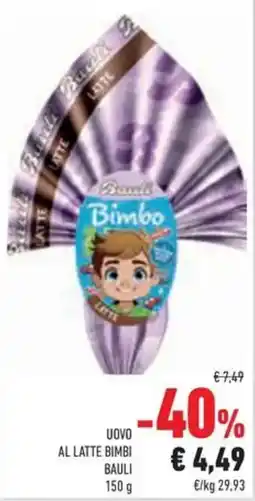 Conad Uovo al latte bimbi BAULI offerta