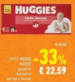 Conad Little movers HUGGIES pannolini mutandino vari tipi e formati offerta