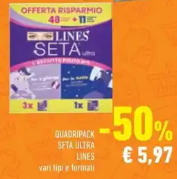 Conad Quadripack seta ultra LINES vari tipi e formati offerta