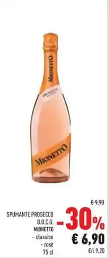 Conad Spumante prosecco D.O.C.G. MIONETTO classico rosè offerta