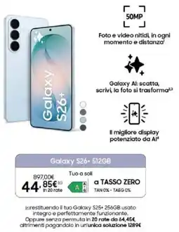 Expert SAMSUNG Galaxy S26+ 512GB offerta