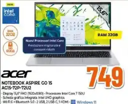 Expert acer NOTEBOOK ASPIRE GO 15 AG15-72P-72U2 offerta