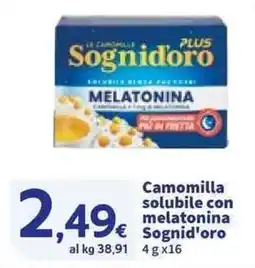 Sigma Camomilla solubile con melatonina Sognid'oro offerta
