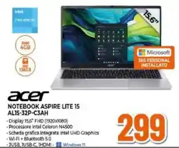 Expert acer NOTEBOOK ASPIRE LITE 15 AL15-32P-C3AH offerta