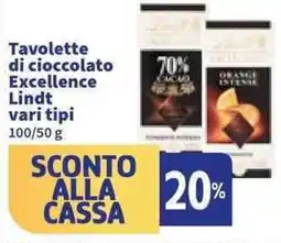 Sigma Tavolette di cioccolato Excellence Lindt offerta