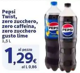 Sigma Pepsi Twist, zero zucchero, zero caffeina, zero zucchero gusto lime offerta