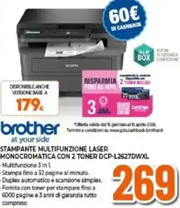 Expert brother at your side STAMPANTE MULTIFUNZIONE LASER MONOCROMATICA CON 2 TONER DCP-L2627DWXL offerta