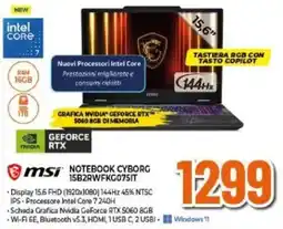 Expert msi NOTEBOOK CYBORG 15B2RWFKG075IT offerta