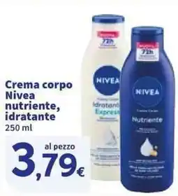 Sigma Crema corpo Nivea nutriente, idratante offerta