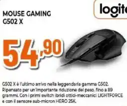 Expert logitech MOUSE GAMING G502 X offerta