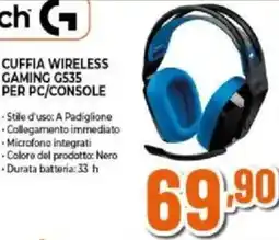 Expert logitech CUFFIA WIRELESS GAMING G535 PER PC/CONSOLE offerta