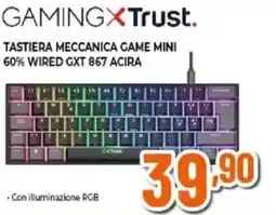 Expert Gamingxtrust tastiera meccanica game mini 60% wired gxt 867 acira offerta