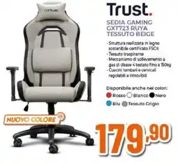 Expert Trust SEDIA GAMING GXT723 RUYA TESSUTO BEIGE offerta