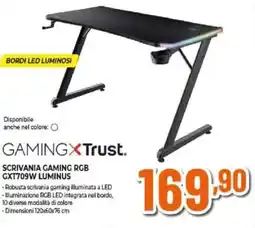 Expert Gamingxtrust scrivania gaming rgb GXT709W luminus offerta