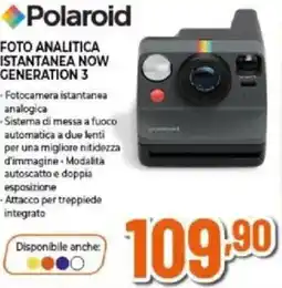 Expert Polaroid foto analitica istantanea now generation 3 offerta