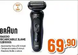 Expert BRAUN RASOIO RICARICABILE 3LAME 52B1000S offerta