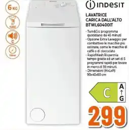 Expert INDESIT LAVATRICE CARICA DALL'ALTO BTWL60400IT offerta