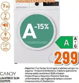 Expert CANDY LAVATRICE SLIM GD27575 offerta