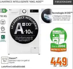 Expert LG LAVATRICE INTELLIGENTE AIDD F4R3010NSWW offerta
